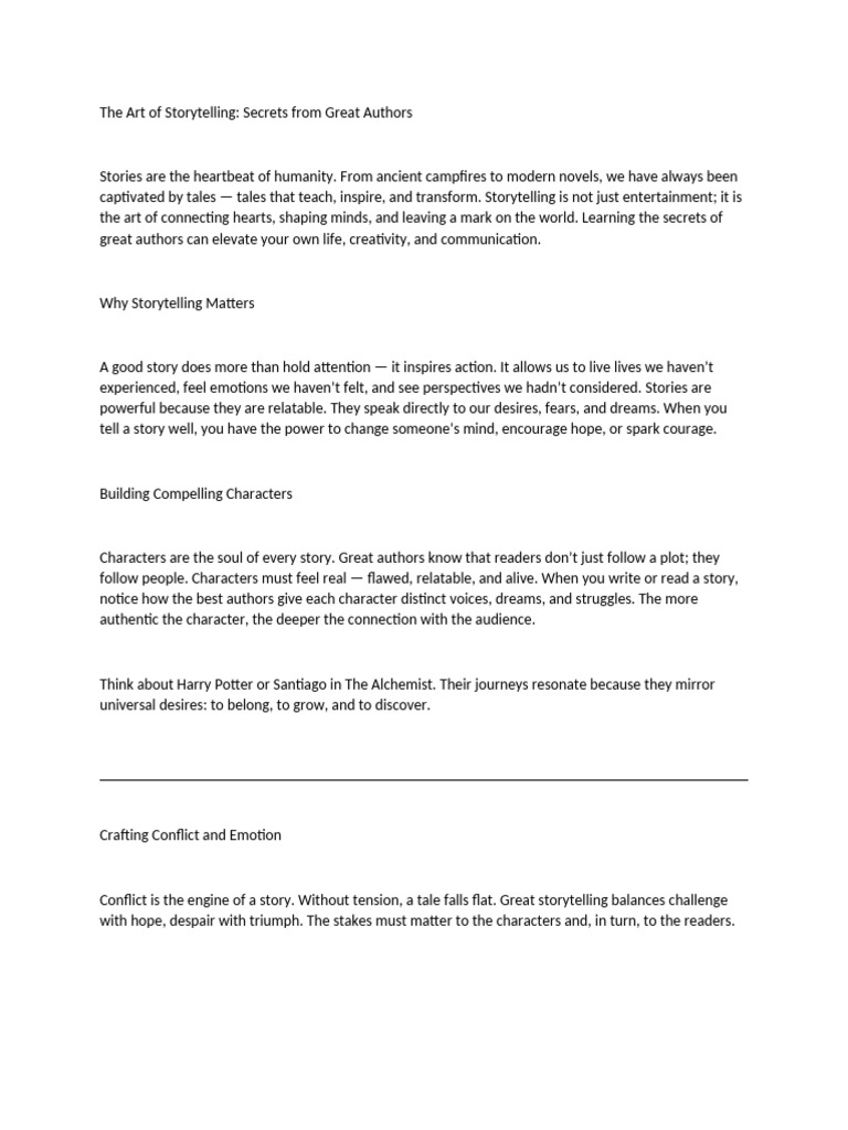 Master Storytelling Techniques Today | PDF | Storytelling | Mind
