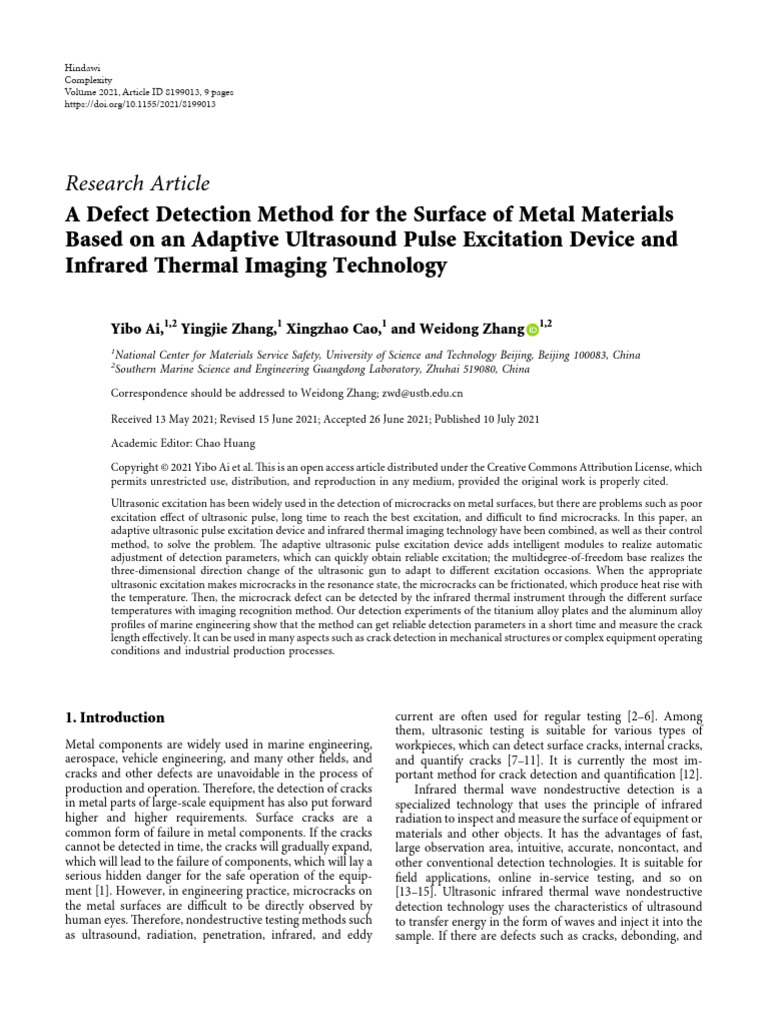 A Defect Detection Method For The Surface of Metal | PDF | Ultrasound ...