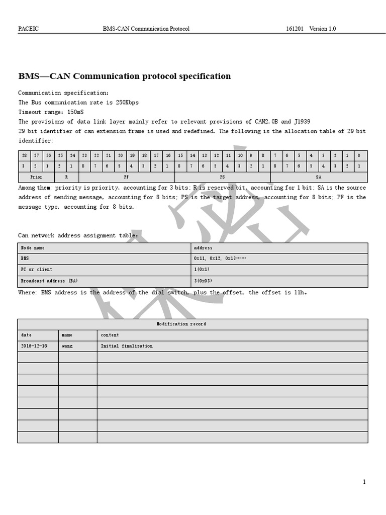 BMS-CAN Communication Protocol Guide | PDF | Computer Networking ...
