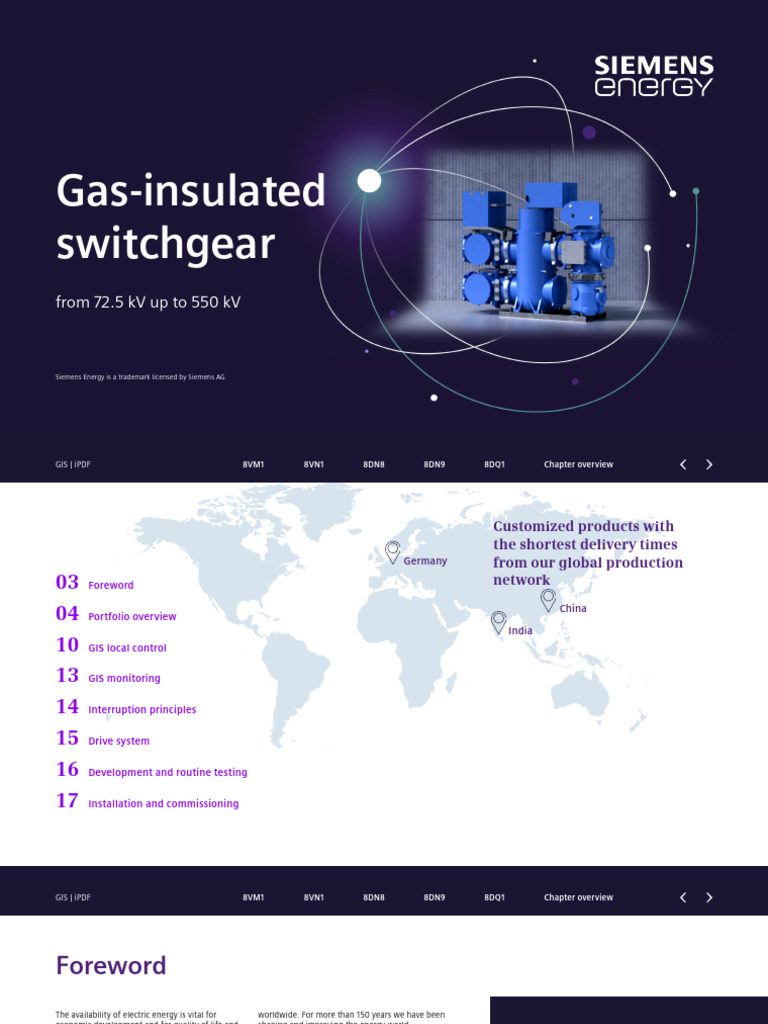 Siemens Gas-Insulated Switchgear Overview | PDF | Electric Power ...