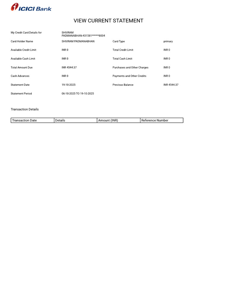 CCStatement Current19!10!2025 | PDF