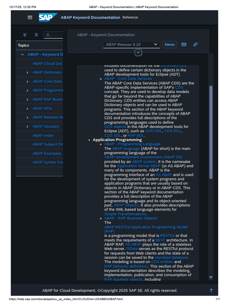 ABAP Keyword Documentation Overview | PDF | Computer Engineering ...