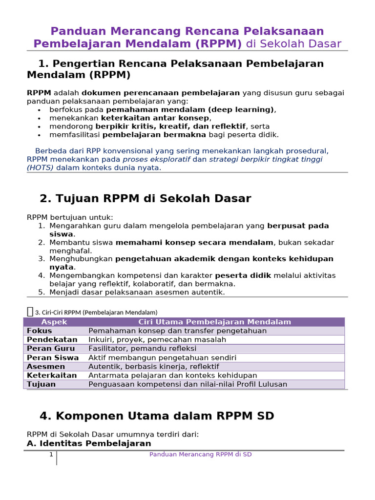 Panduan RPPM Di SD | PDF