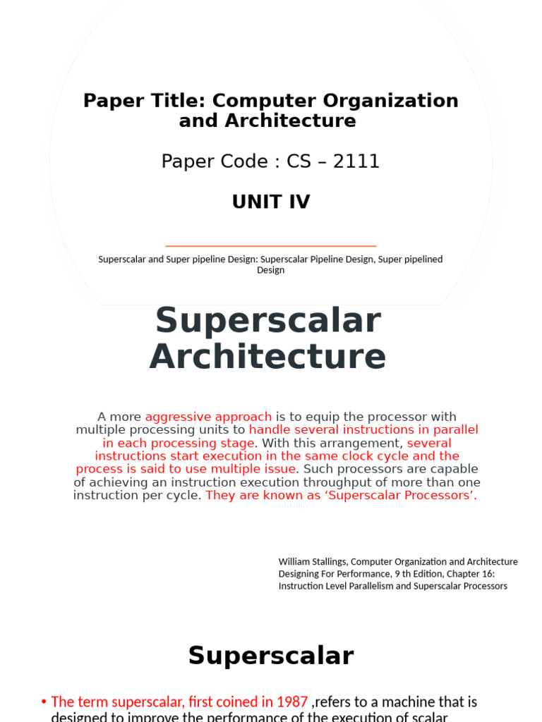 Superscalar and Superpipelined Design | PDF | Central Processing Unit ...