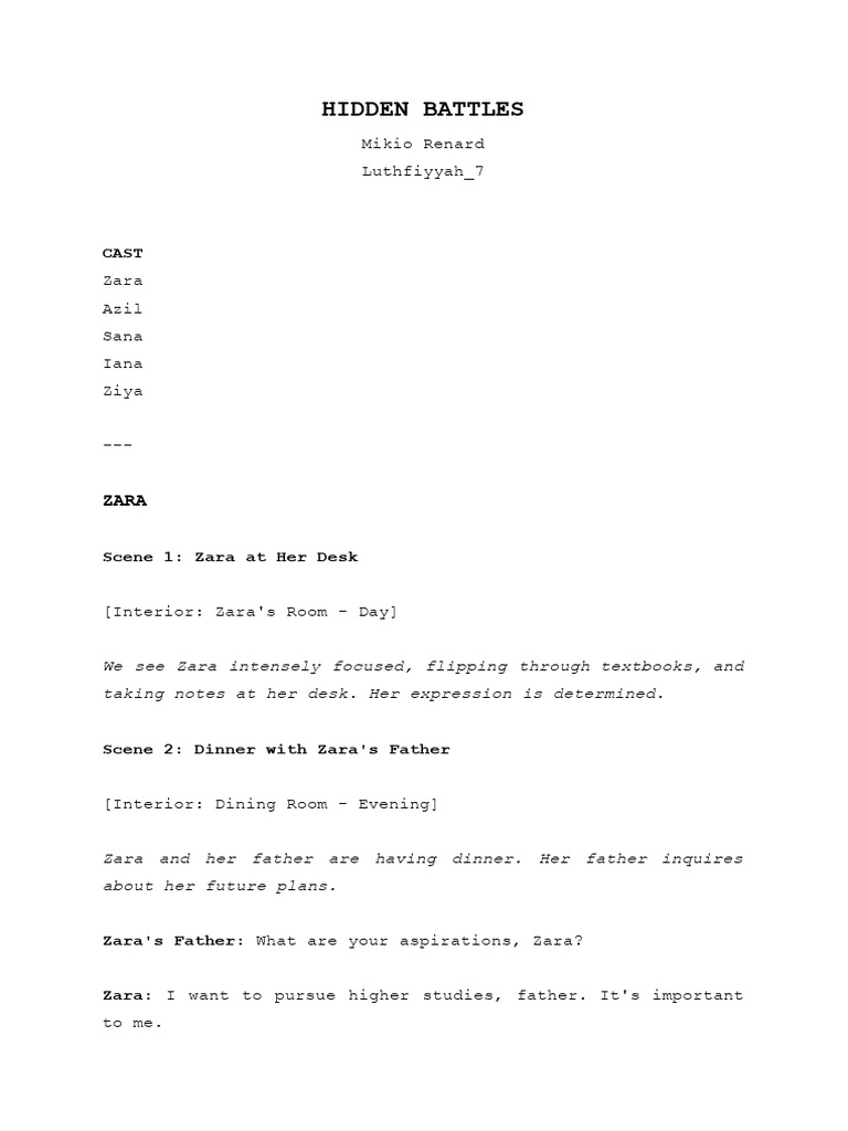 Hidden Battles - Original Script PDF | PDF