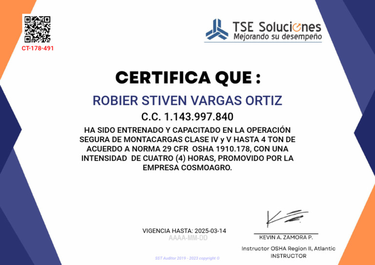 Tse Certificado | PDF
