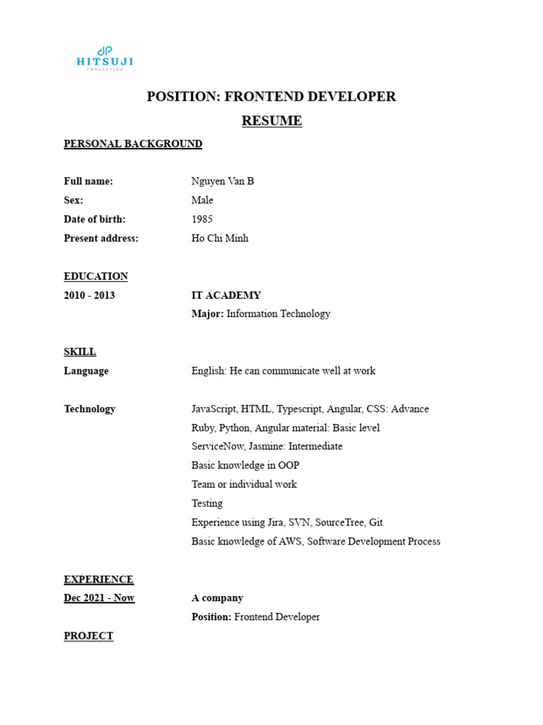 Frontend Developer Resume Overview | PDF | Java Script | Bootstrap ...