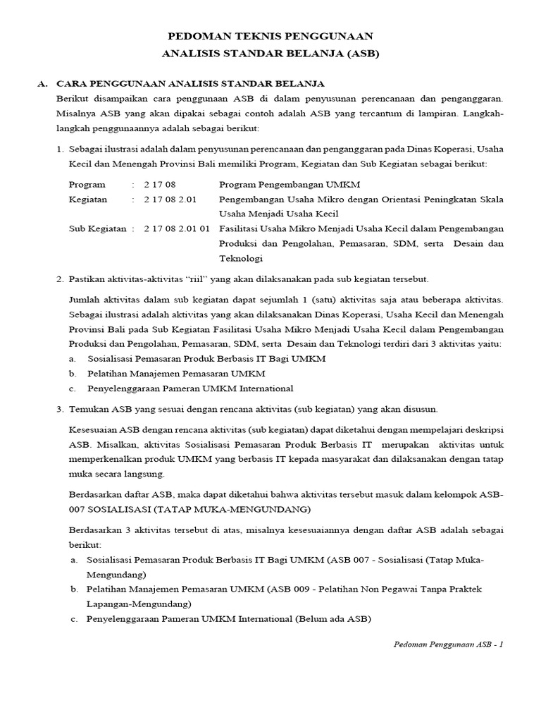 Panduan Penggunaan ASB untuk UMKM | PDF