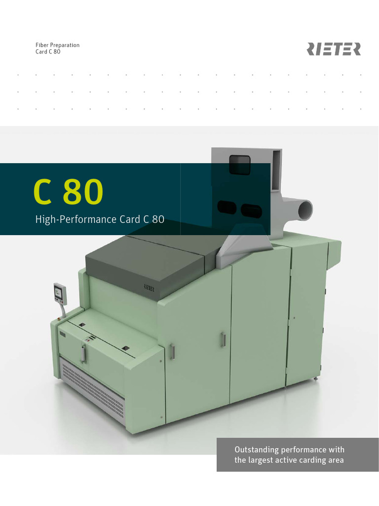 Rieter c80 Card Brochure 93005 en | PDF | Energy Conservation