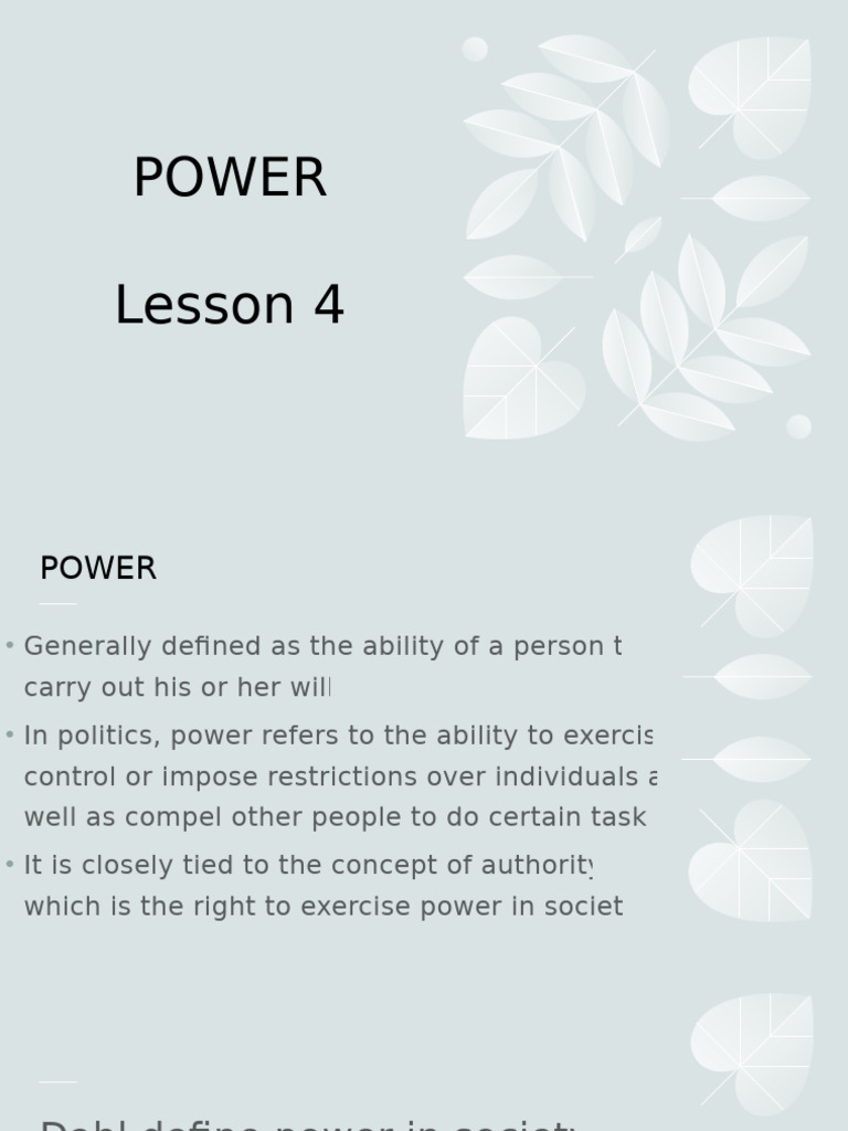 POWER. Lesson 3 | PDF | Citizenship | Political Corruption