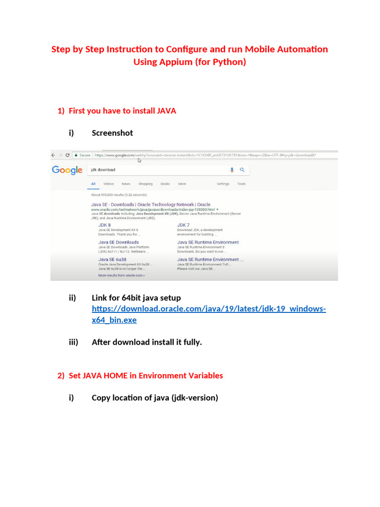 Appium Setup Guide for Python Users | PDF | Java (Programming Language ...