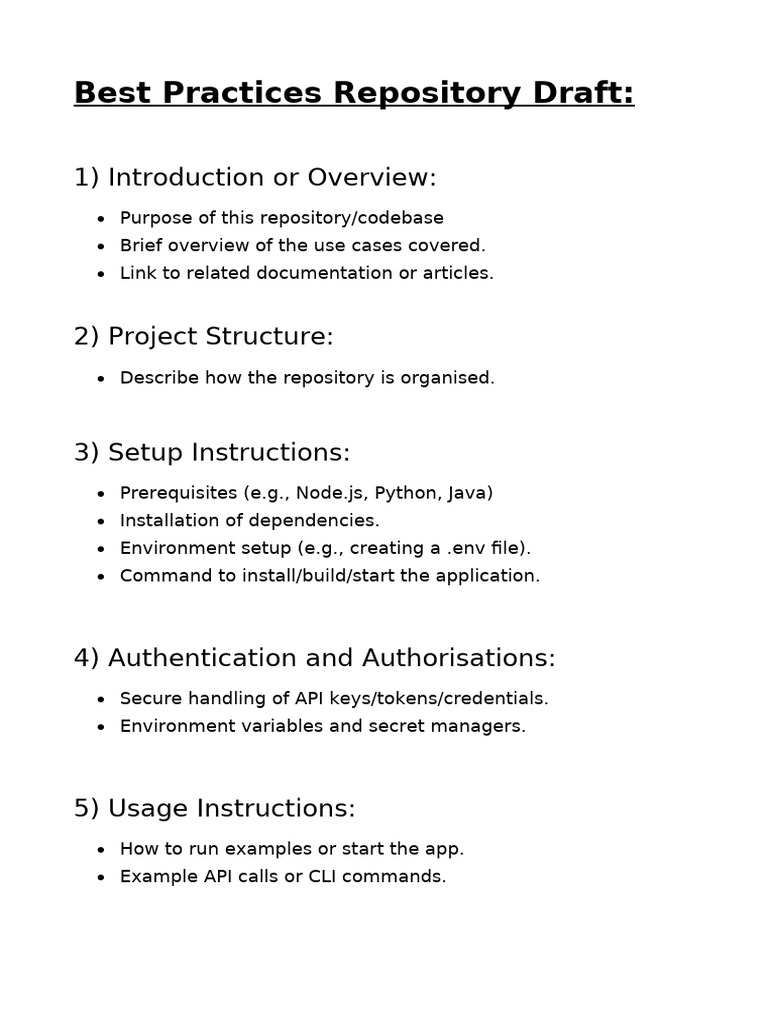 Best Practices For Code Repo | PDF