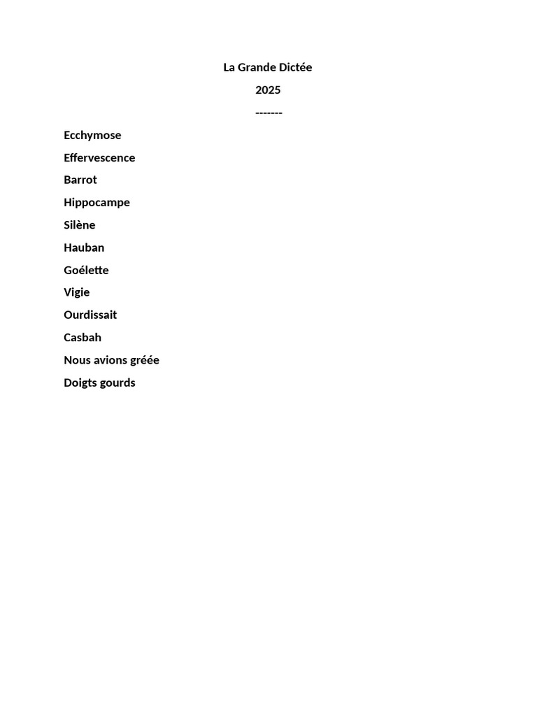 Texte de la Grande Dictée 2025 | PDF