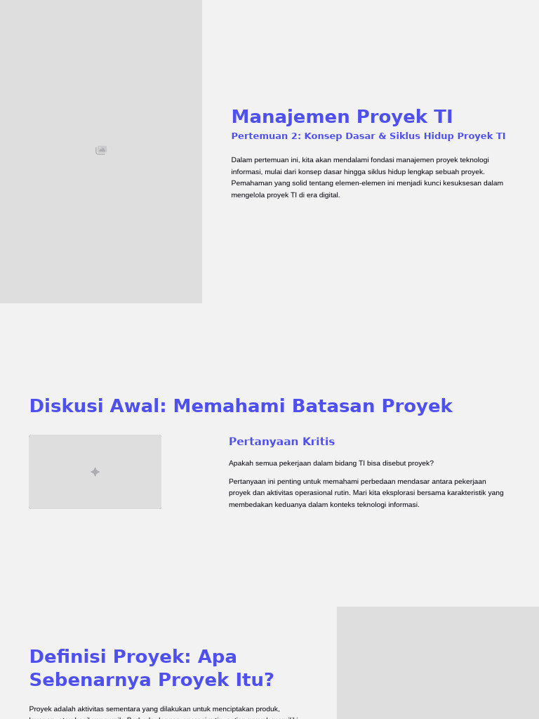 Dasar Manajemen Proyek TI dan Siklus Hidup | PDF