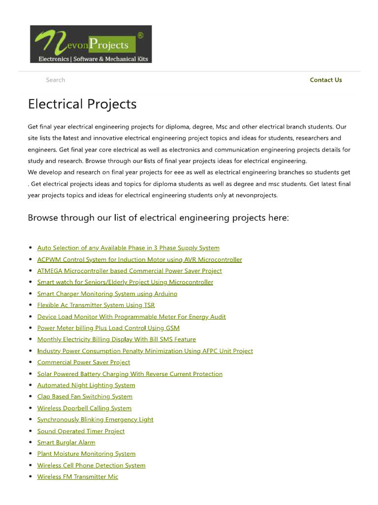 EE Projects | PDF