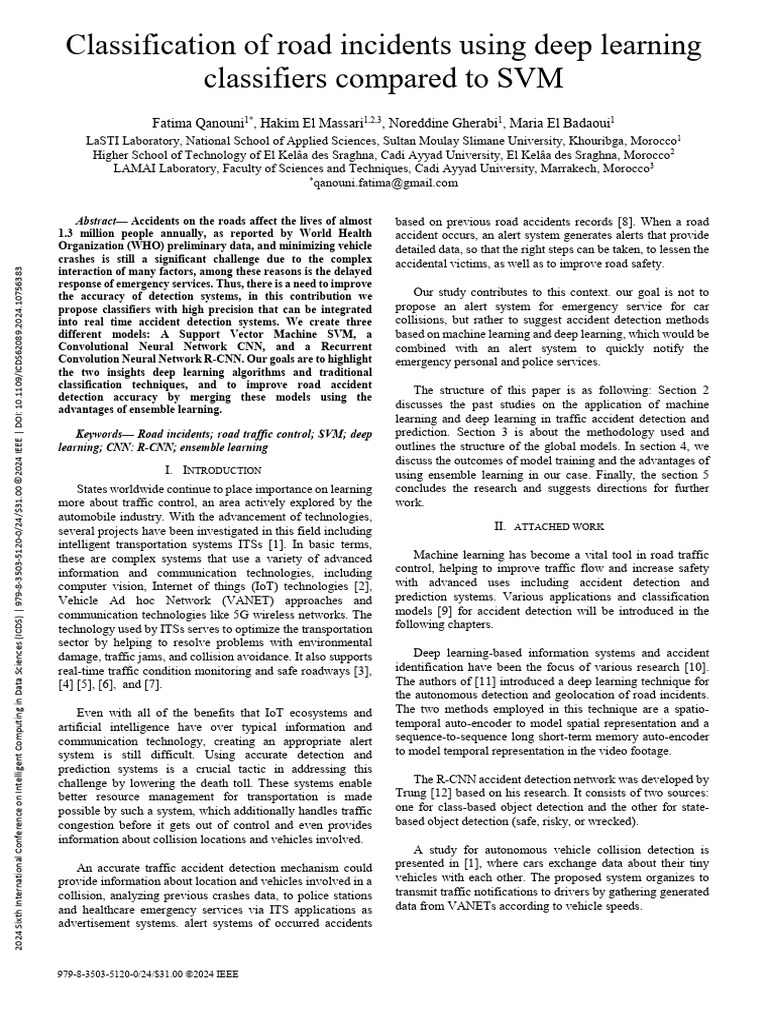 Deep Learning for Road Incident Detection | PDF | Sensitivity And ...