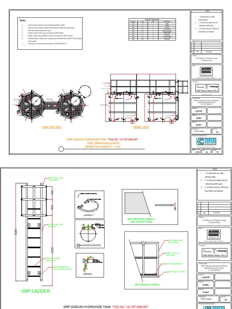 GRP Sodium Hydroxide Tank Design | PDF | Fiberglass | Materials