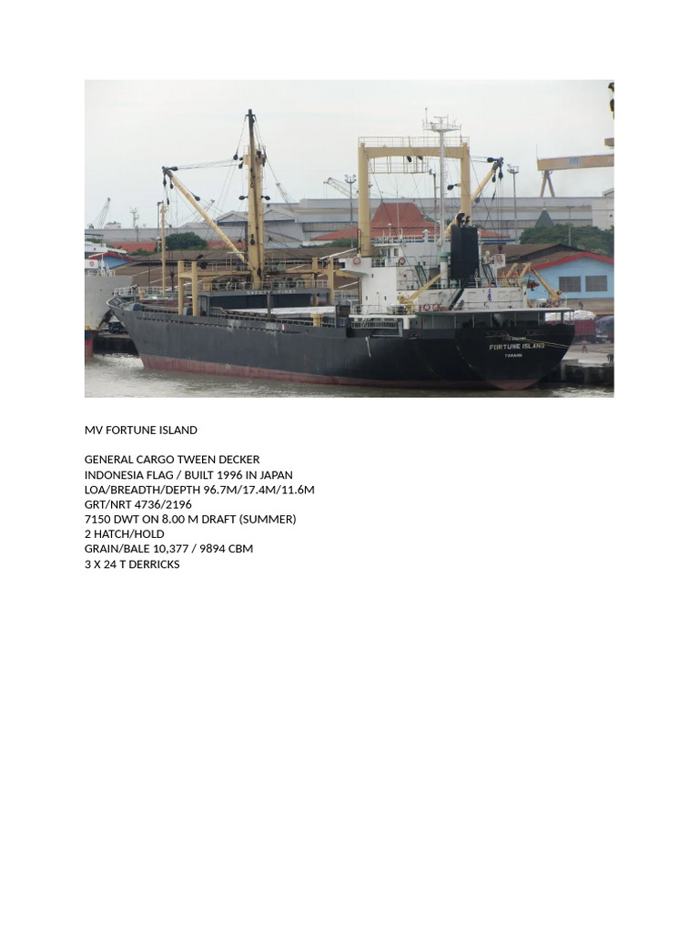 MV Fortune Island | PDF