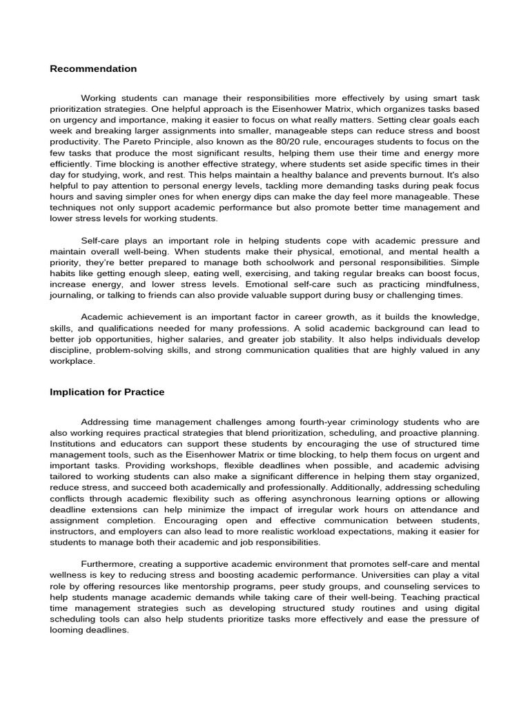 Conclusion and Implications of Findings & Recommendation | PDF ...
