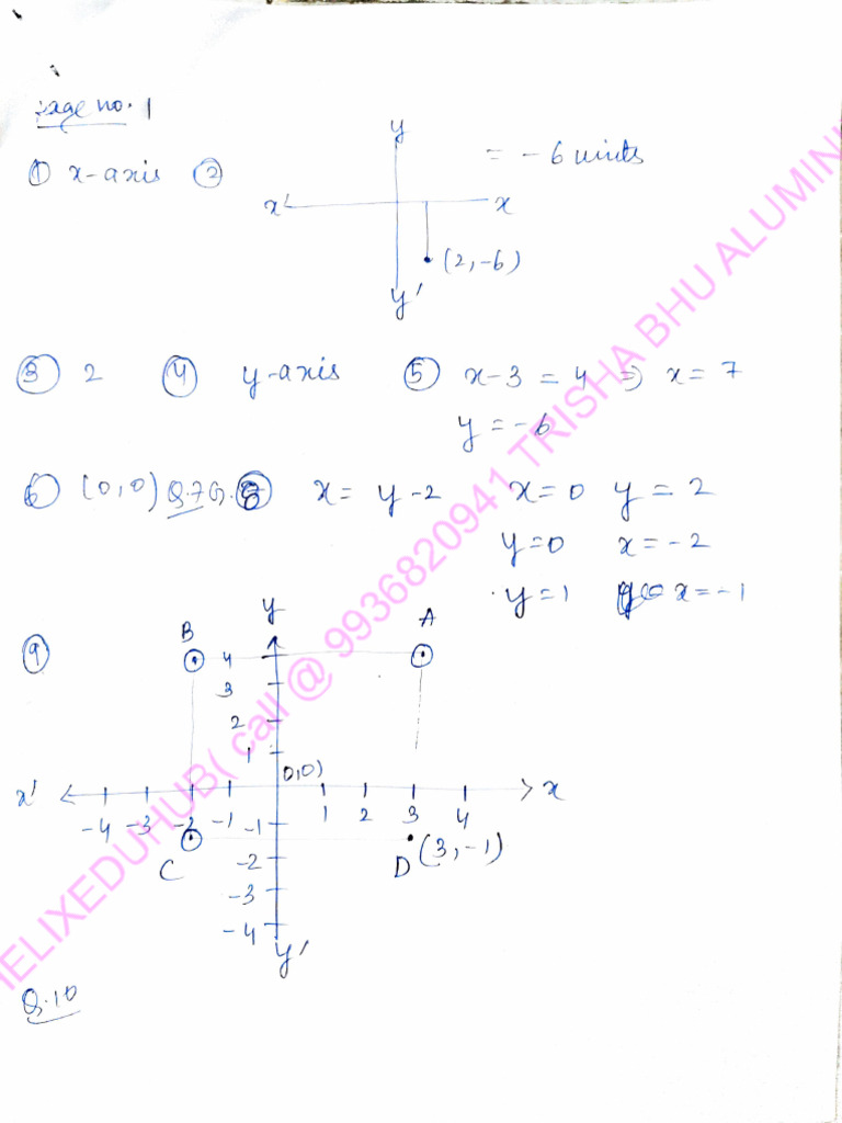 Solution Coordinates Geometry Class 9th 31-8-25 | PDF