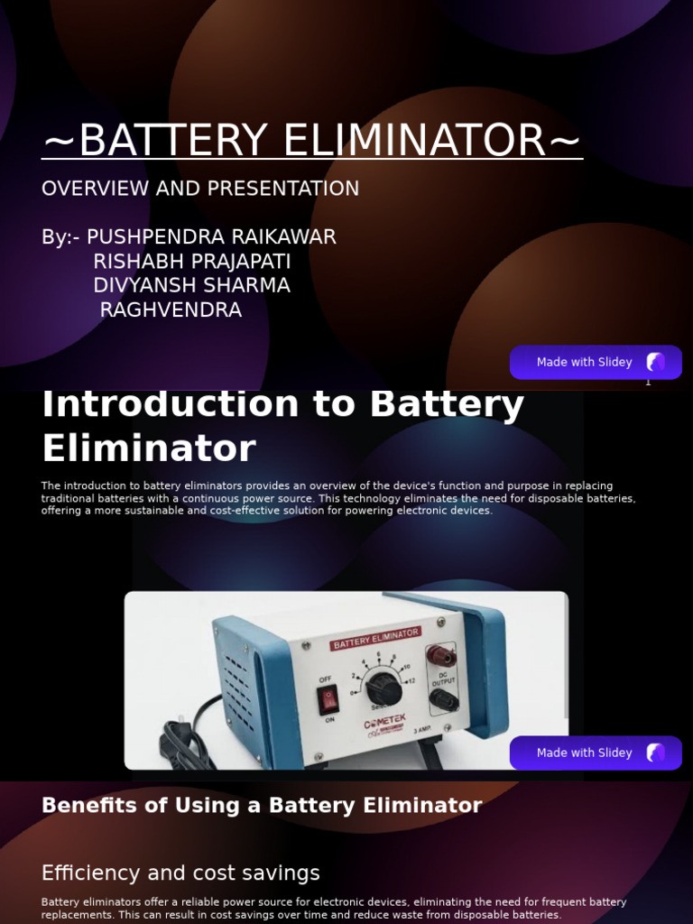 Understanding Battery Eliminators | PDF | Power Supply | Electrical ...