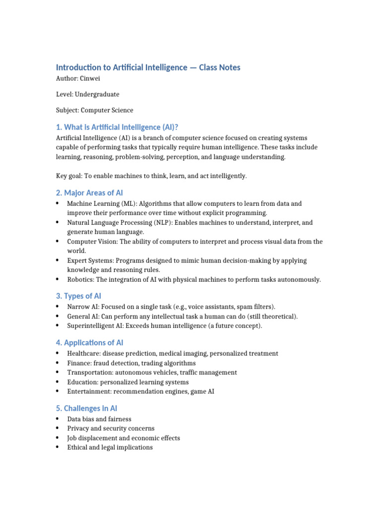Introduction to Artificial Intelligence | PDF