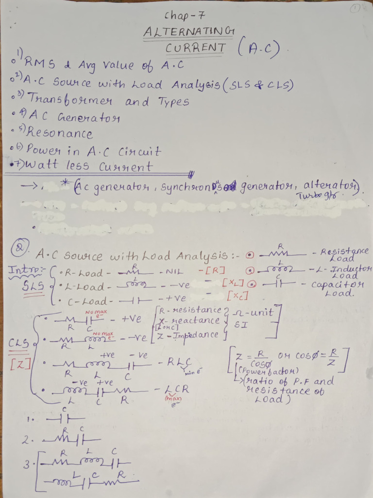 AC Circuit Analysis and Types | PDF