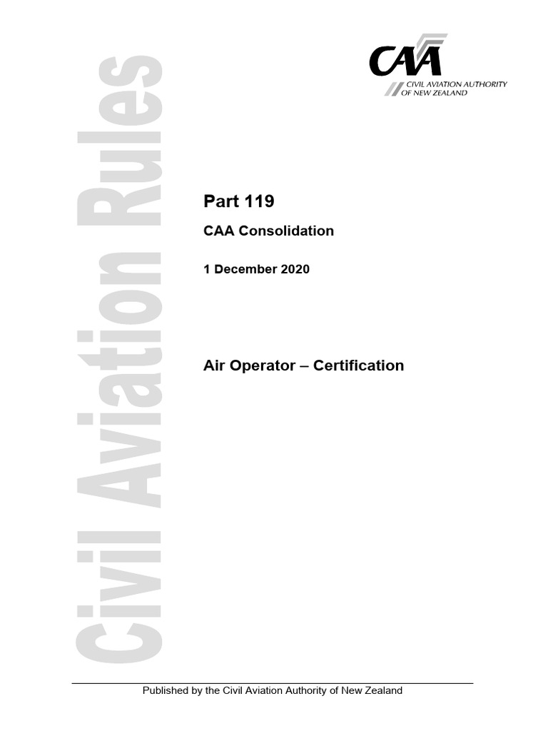 CAA Part 119 Air Operator Certification | PDF | Federal Aviation ...