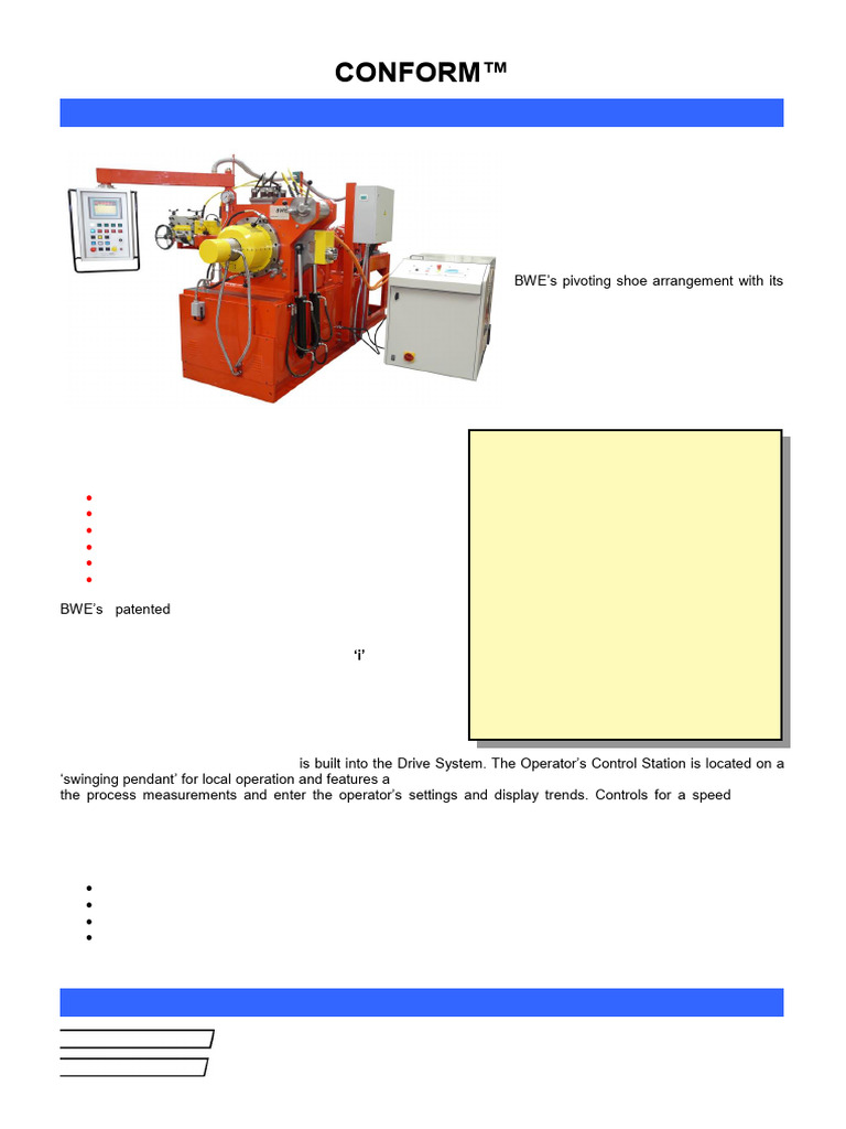 Conform 315 Machine for Shaped Conductors | PDF | Extrusion | Wire