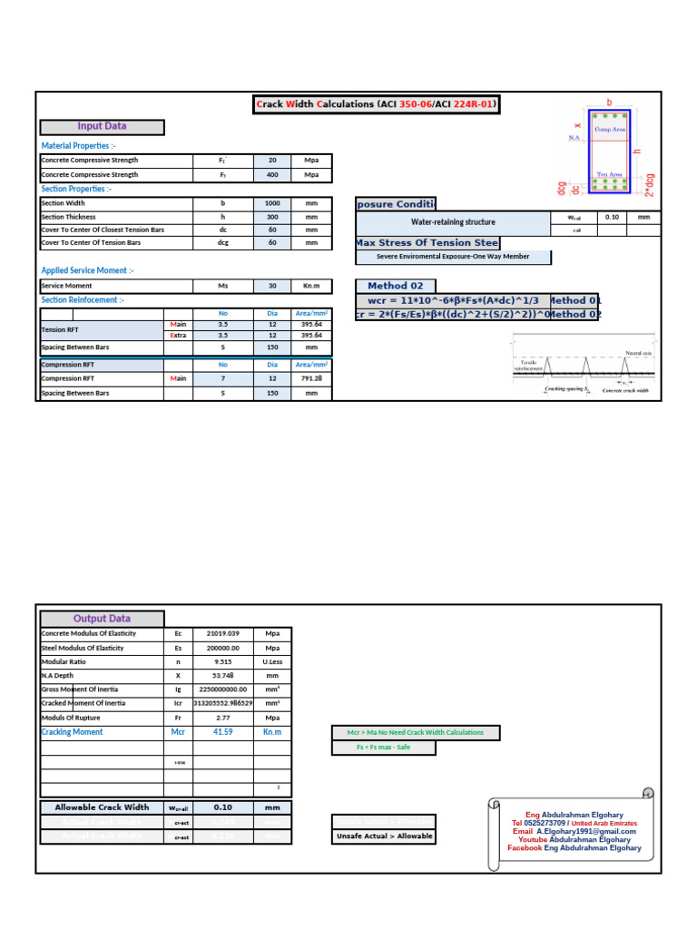 Crack Width - Protected by Eng A.elgohary | PDF | Young's Modulus ...