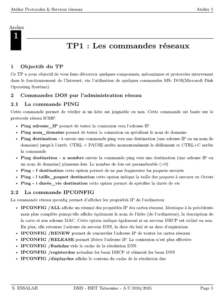 TP1 Protocoles Services | PDF