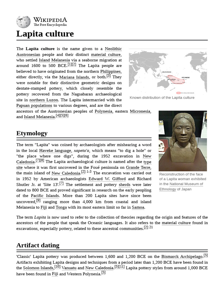 Overview of Lapita Culture and Pottery | PDF