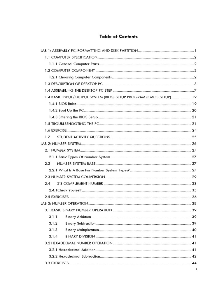 Computer Assembly and Logic Labs Guide | PDF | Bios | Personal Computers