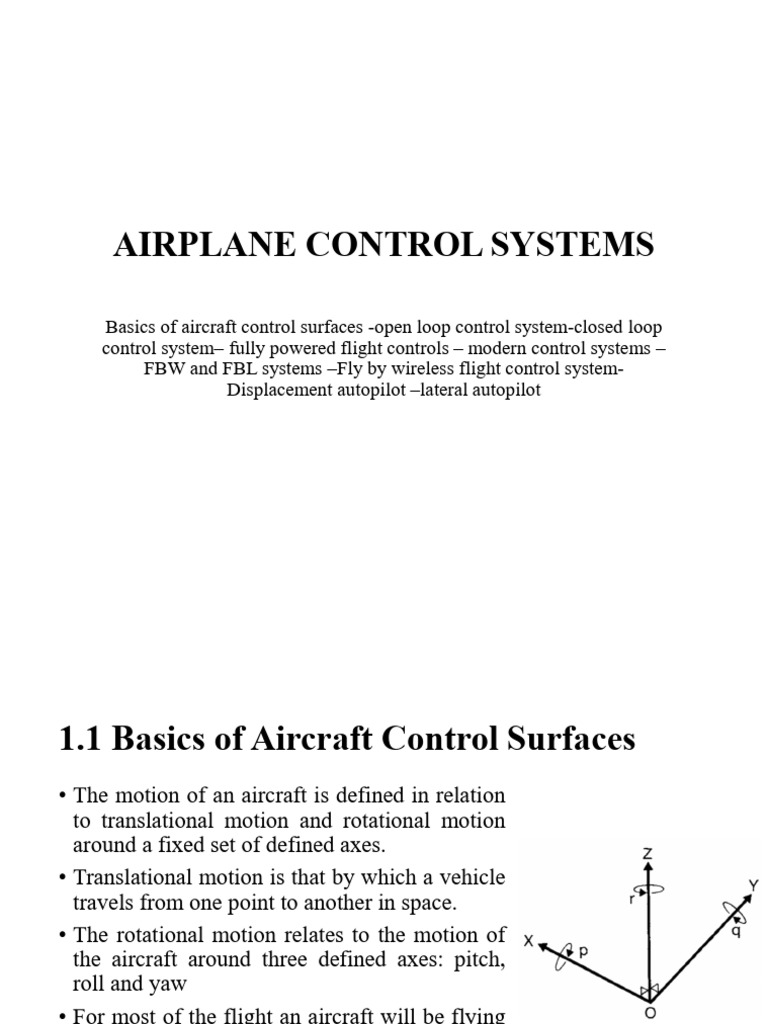Aircraft Control Systems Overview | PDF | Flap (Aeronautics) | Flight ...