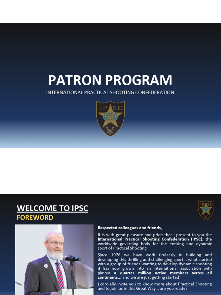 IPSC Patron Program Overview | PDF | Projectile Weapons | Firearms