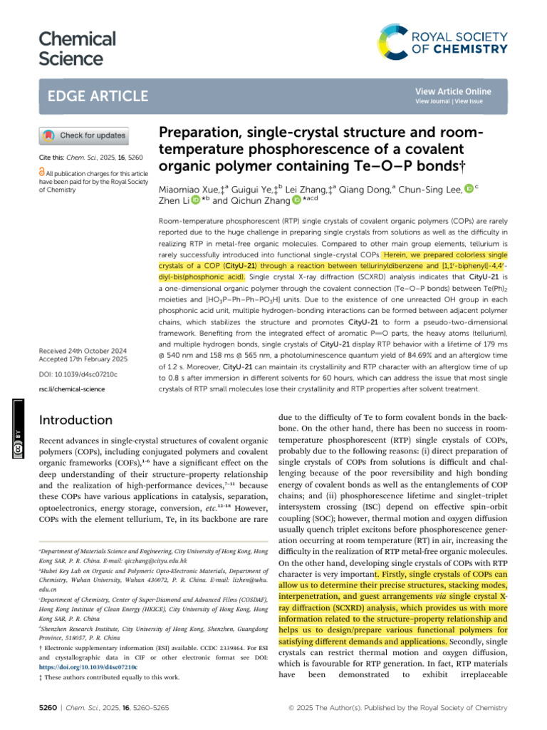 2025 Preparation, Single-Crystal Structure and Room Temperature ...