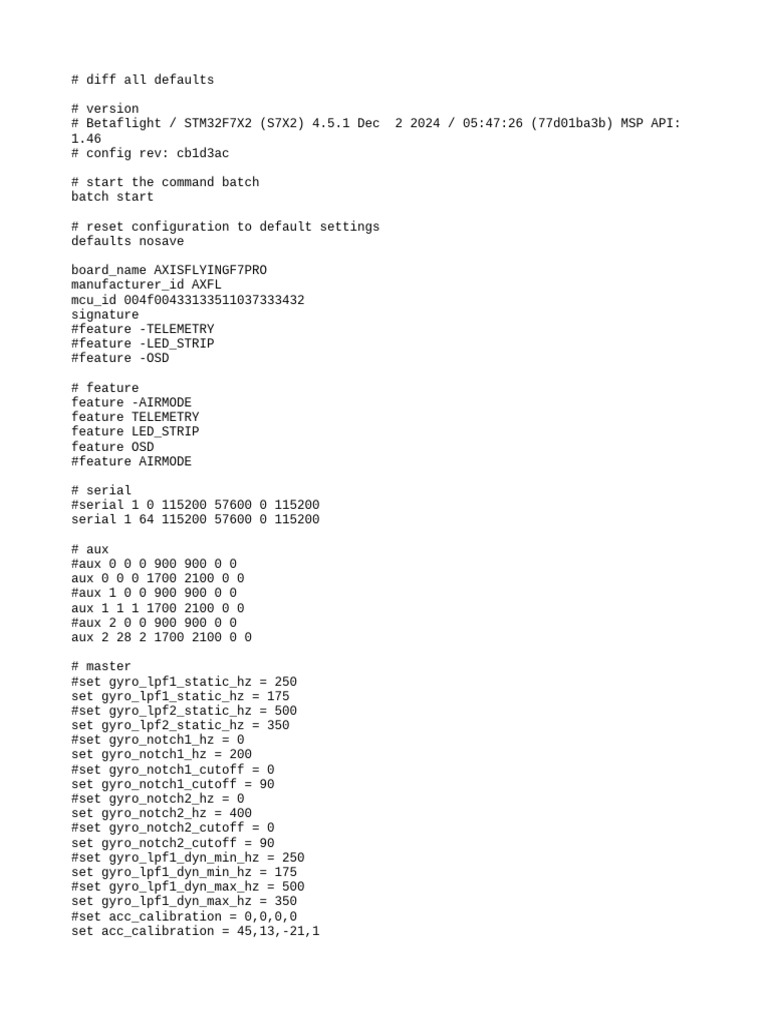 Betaflight F7 Pro Configuration Guide | PDF | Computing | Computer ...
