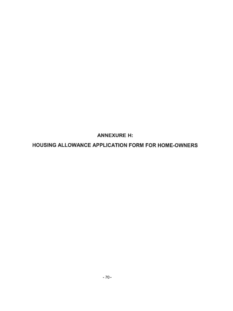 Housing Allowance Application Form For Home Owners | PDF