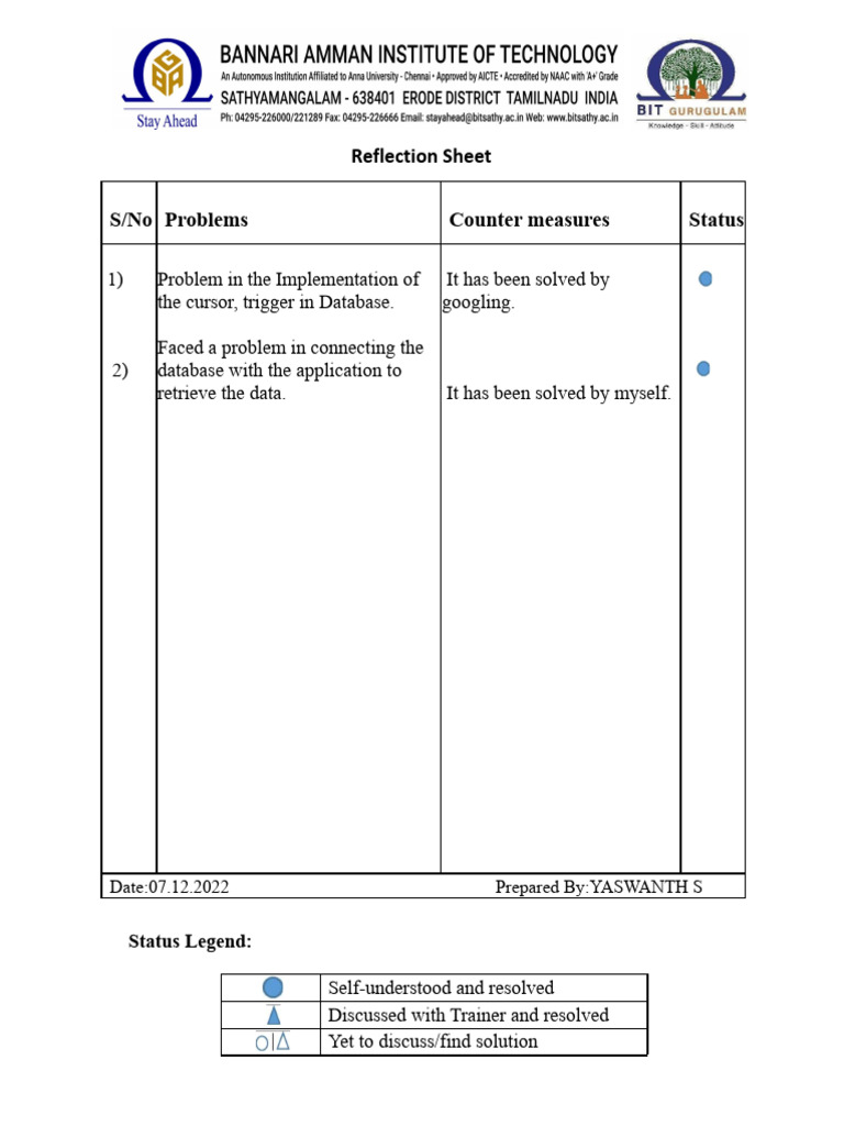 Reflec Yash Dbms | PDF