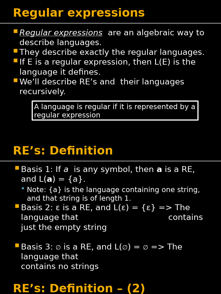 Understanding Regular Expressions and Languages | PDF | Verb | String ...