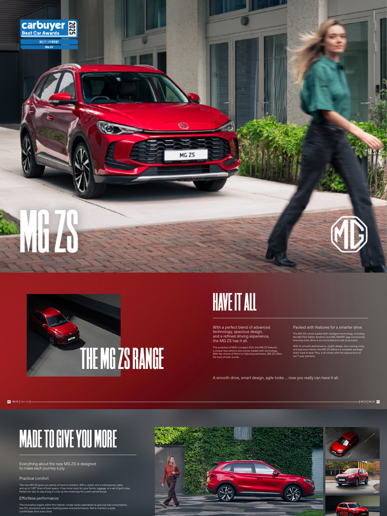 MG ZS 2025 Hybrid Brochure | PDF | Hybrid Vehicle | Electric Vehicle