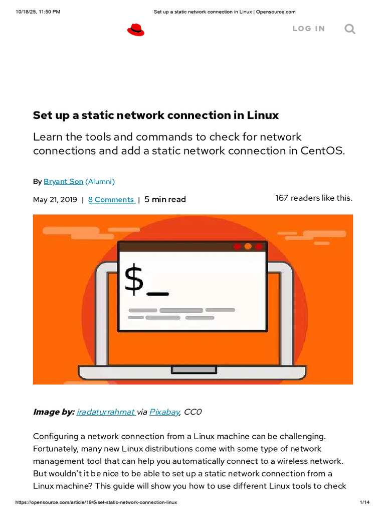 Set Up A Static Network Connection in Linux | PDF | Computer Network ...