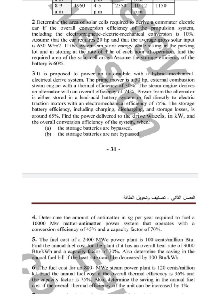 Sheet 1 - Energy Conversion | PDF