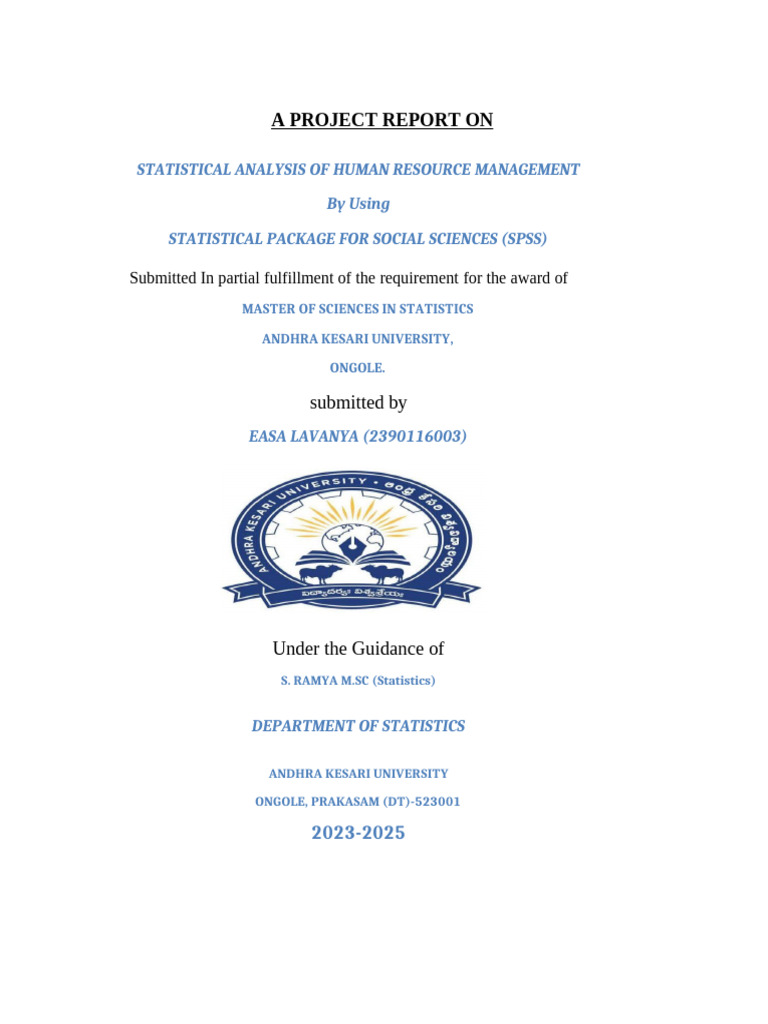 Lavanya Project Human Resource Management | PDF | Survey Methodology ...