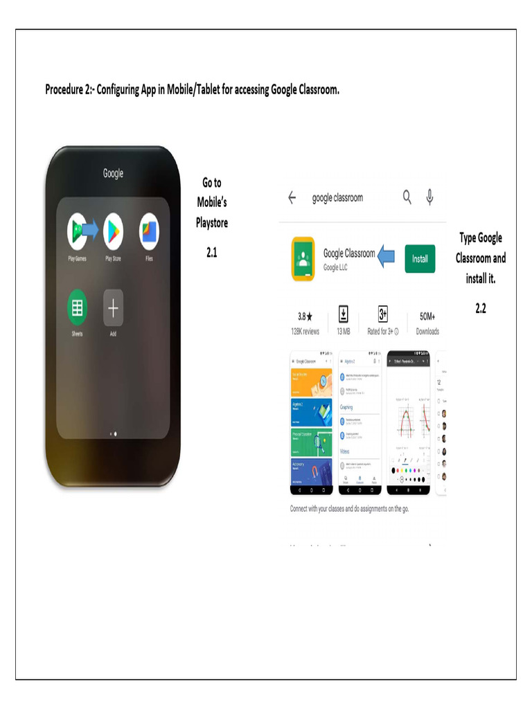 How To Use Google Classroom On Mobile | PDF | Mobile App | Google Play