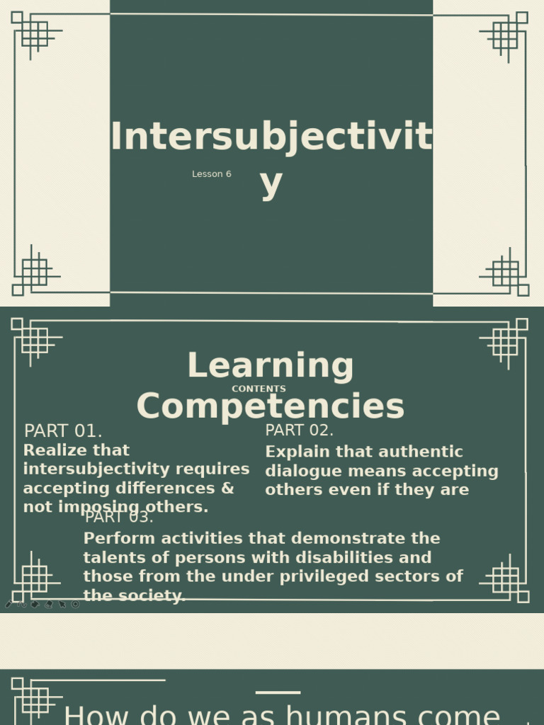 Inter Subjectivity | PDF