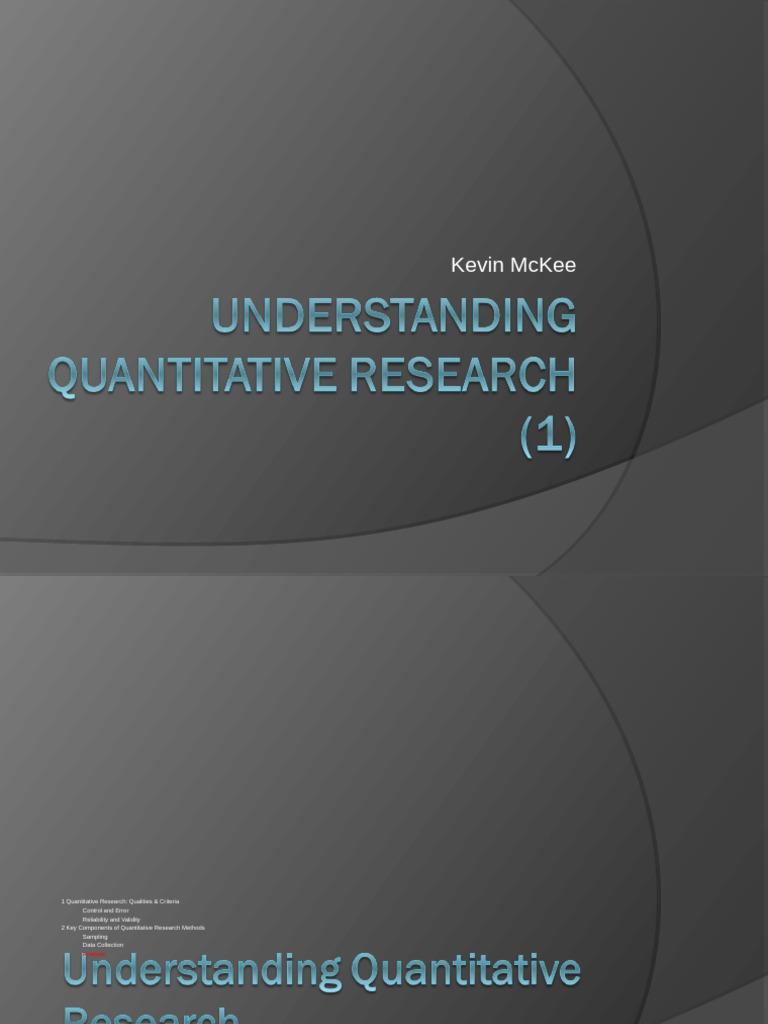 Key Components of Quantitative Research | PDF | Sampling (Statistics ...