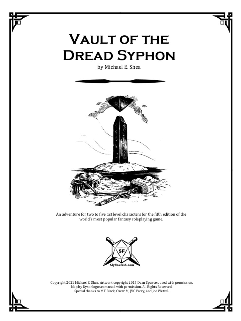 D&D 5 0 Michael E Shea Sly Flourish Vault of The Dread Syphon OEF | PDF ...