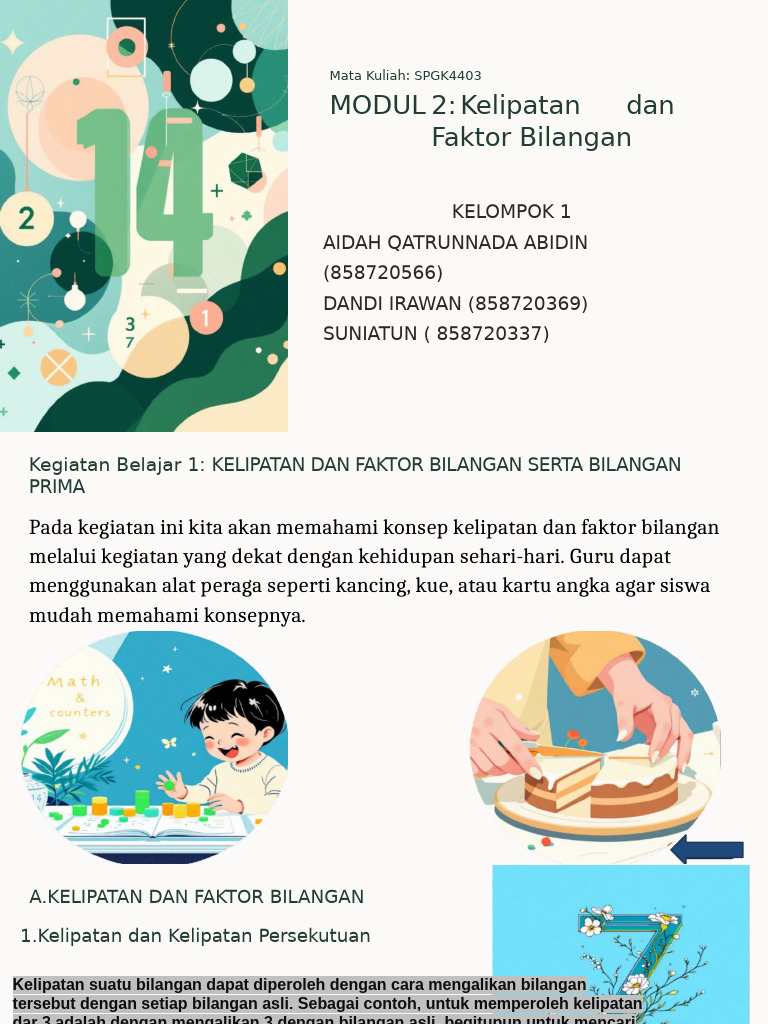 KELOMPOK 1 MATEMATIKA MODUL 2 | PDF
