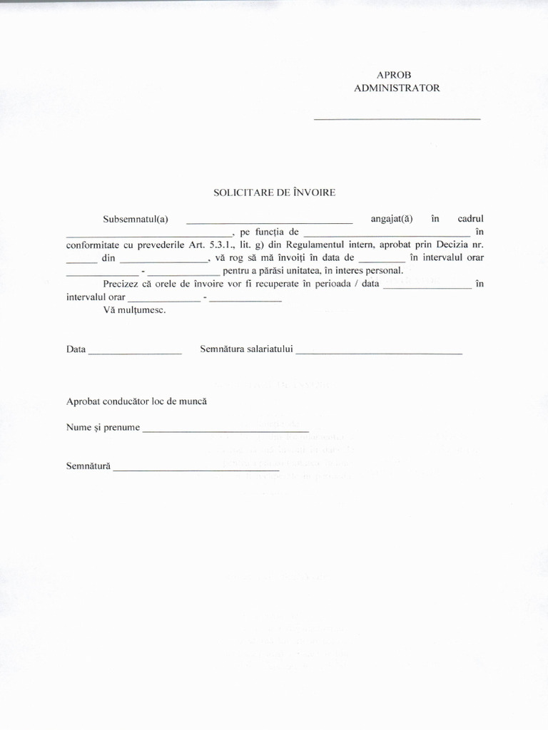 Cerere de Invoire | PDF